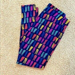 LuLaRoe Women's Colorful Leggings Tall and Curvy Color Blocks